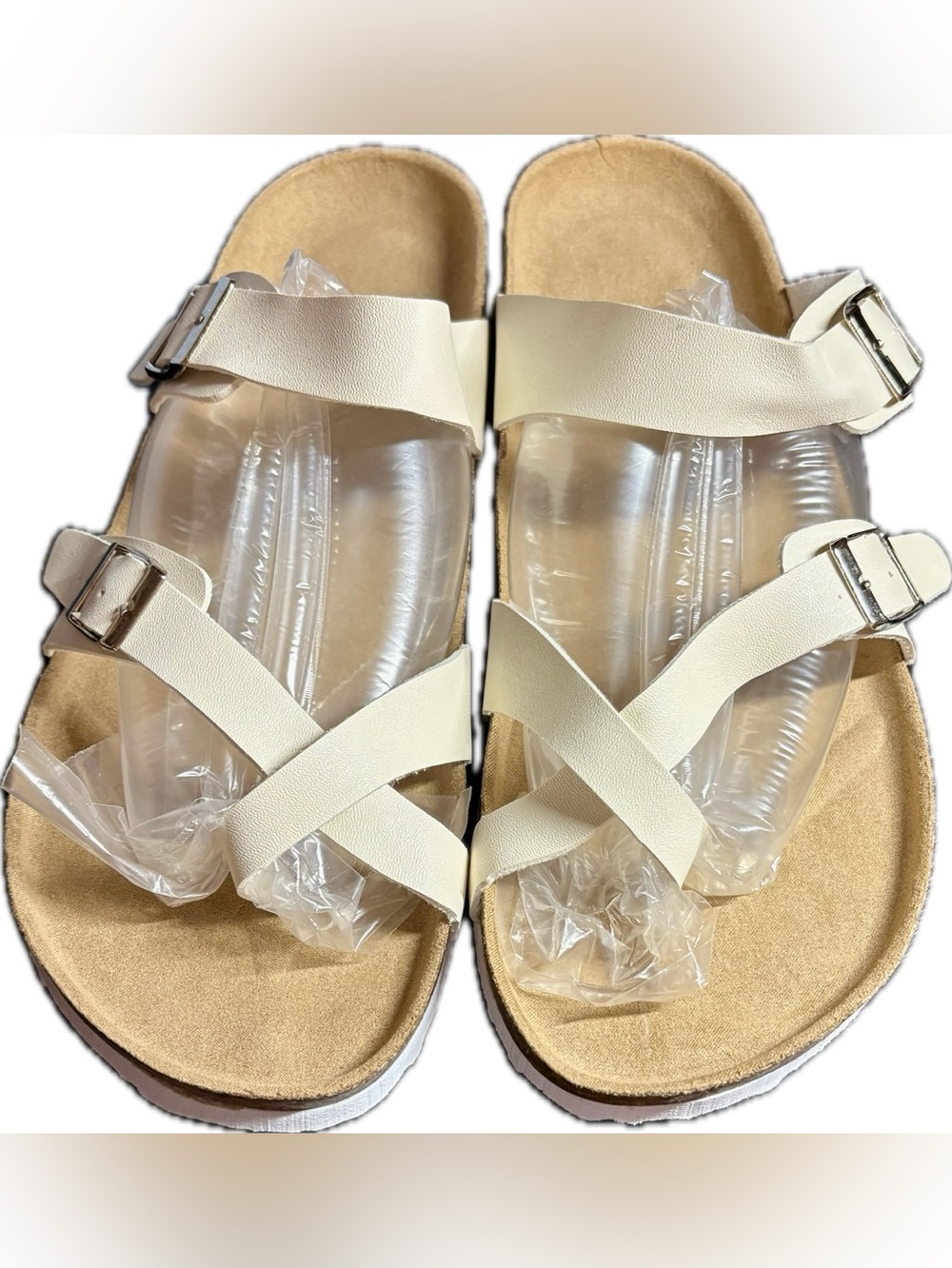Women’s White Strappy Footbed Sandals - Size 11